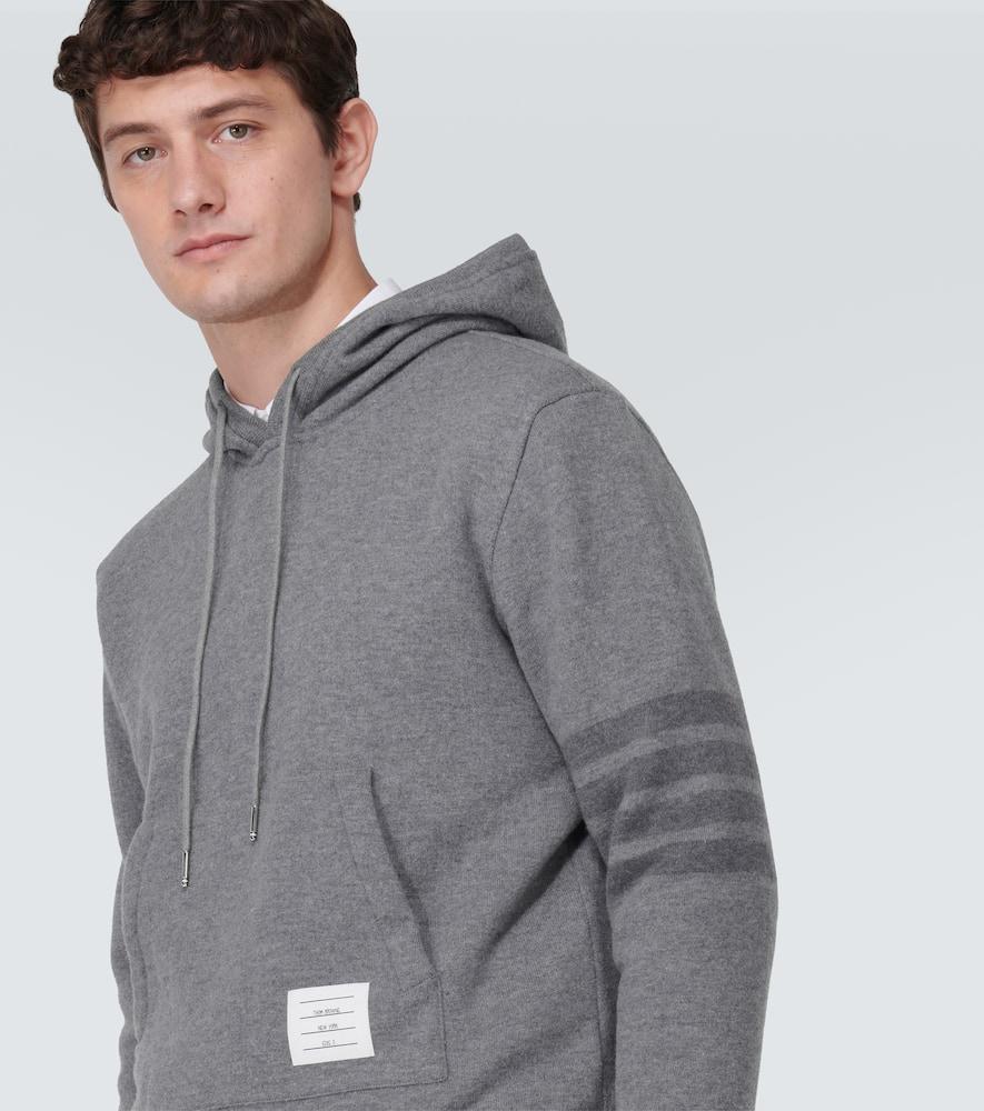 THOM BROWNE Grey Wool Hoodie Product Image