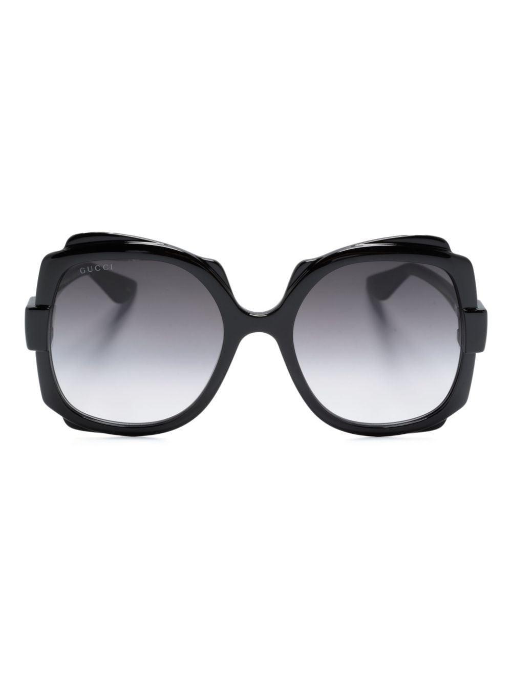 Logo-engraved Square-frame Sunglasses In Black Product Image