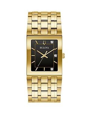 Bulova Mens Quadra Marc Anthony Gold Tone Stainless Steel Bracelet Watch Product Image