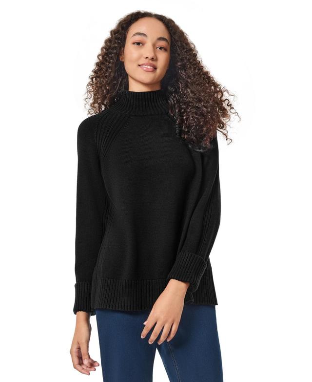 Jones New York Womens Mock Neck Sweater with Rib Detail Product Image