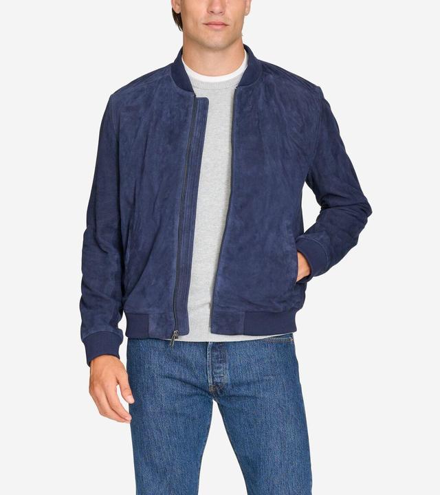 Men's Zip-Up Suede Jacket Product Image