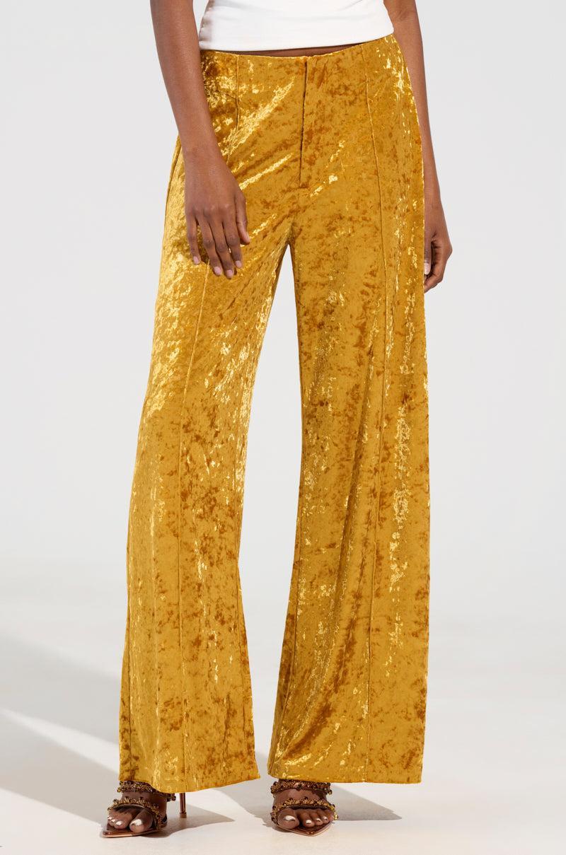 DRIPPING IN GOLD CRUSHED VELVET TROUSER Product Image