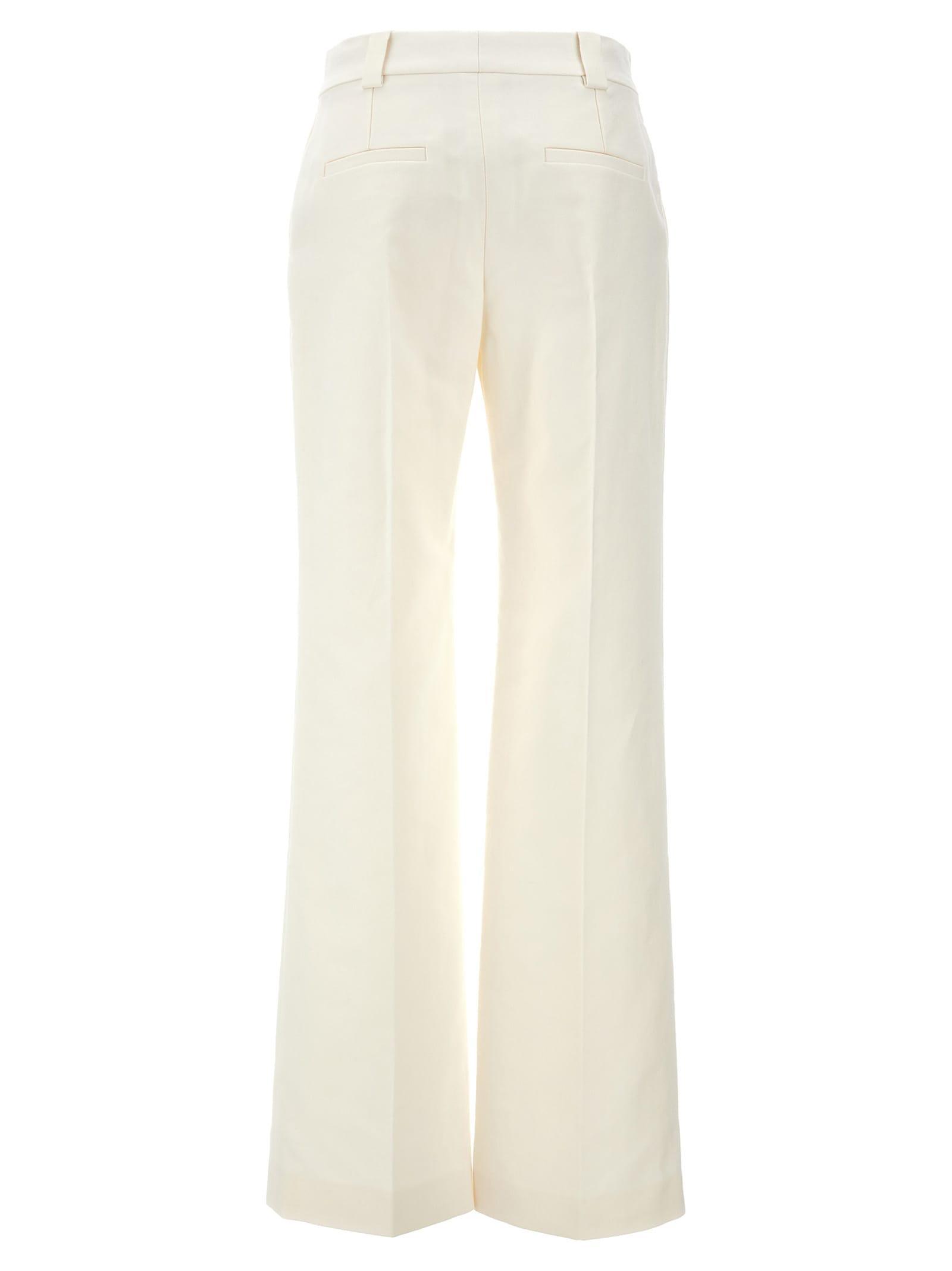 Cotton Straight-leg Pants In White Product Image