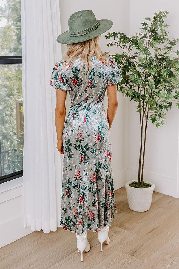 Feeling Luxurious Floral Velvet Midi Product Image