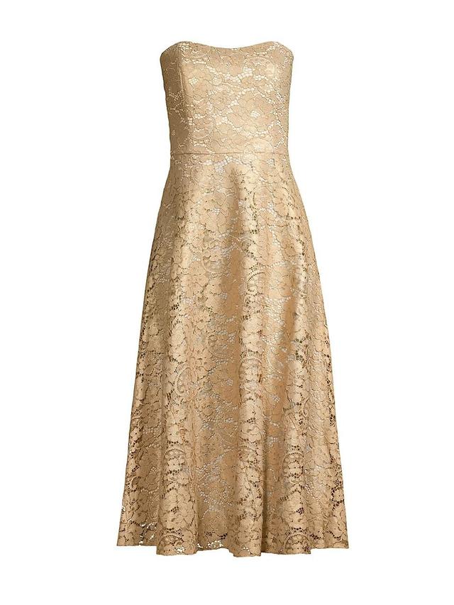 Womens Aubrianna Strapless Lace Midi-Dress Product Image