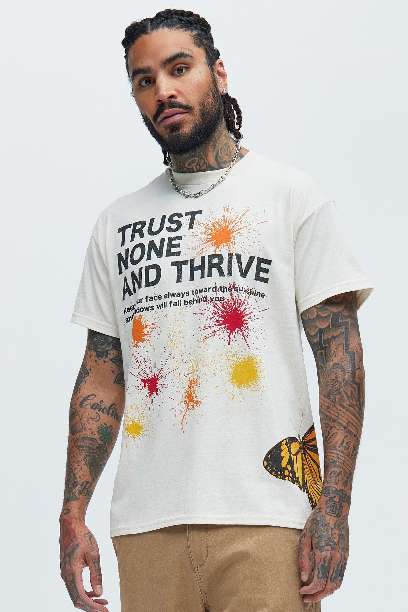 Trust None And Thrive Short Sleeve Tee - Natural/Combo Product Image