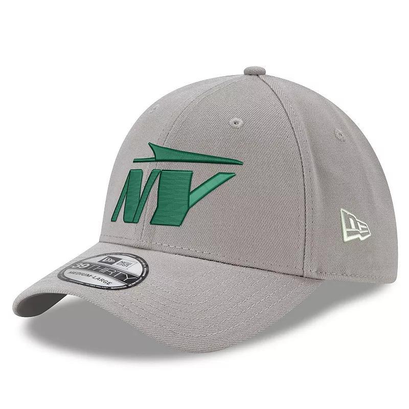 Mens New Era Gray New York Jets Flight 39THIRTY Flex Hat Product Image