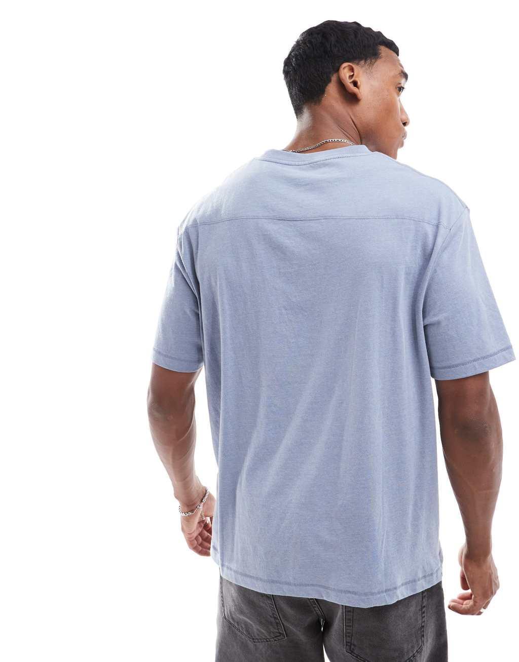 French Connection oversized t-shirt in light blue melange Product Image