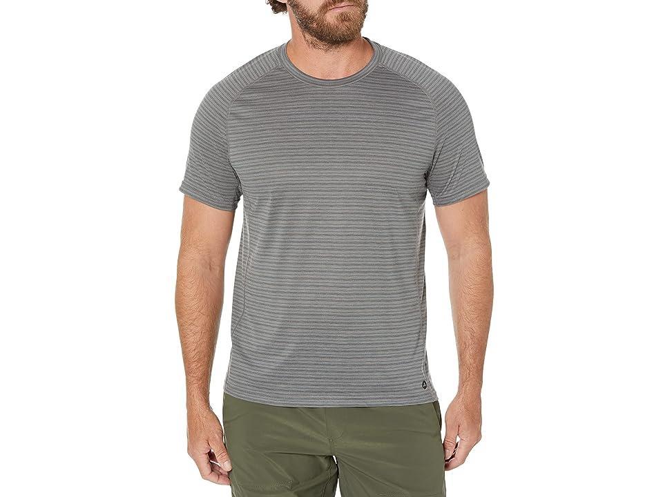 Prana Mission Trails Short Sleeve Tee Standard Fit (Grey Micro Stripe) Men's Clothing Product Image