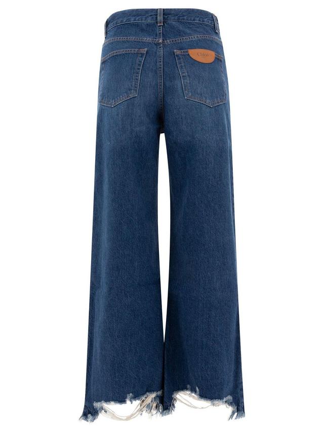 CHLOÉ Cropped Wide-leg Jeans Blue Product Image