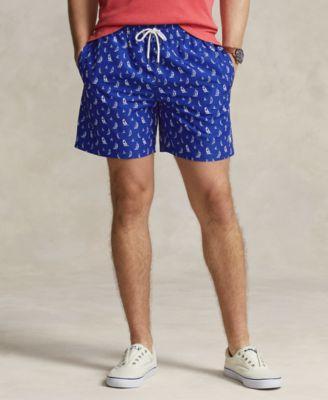 Men's Nautical Mesh-Lined Swim Trunks Product Image