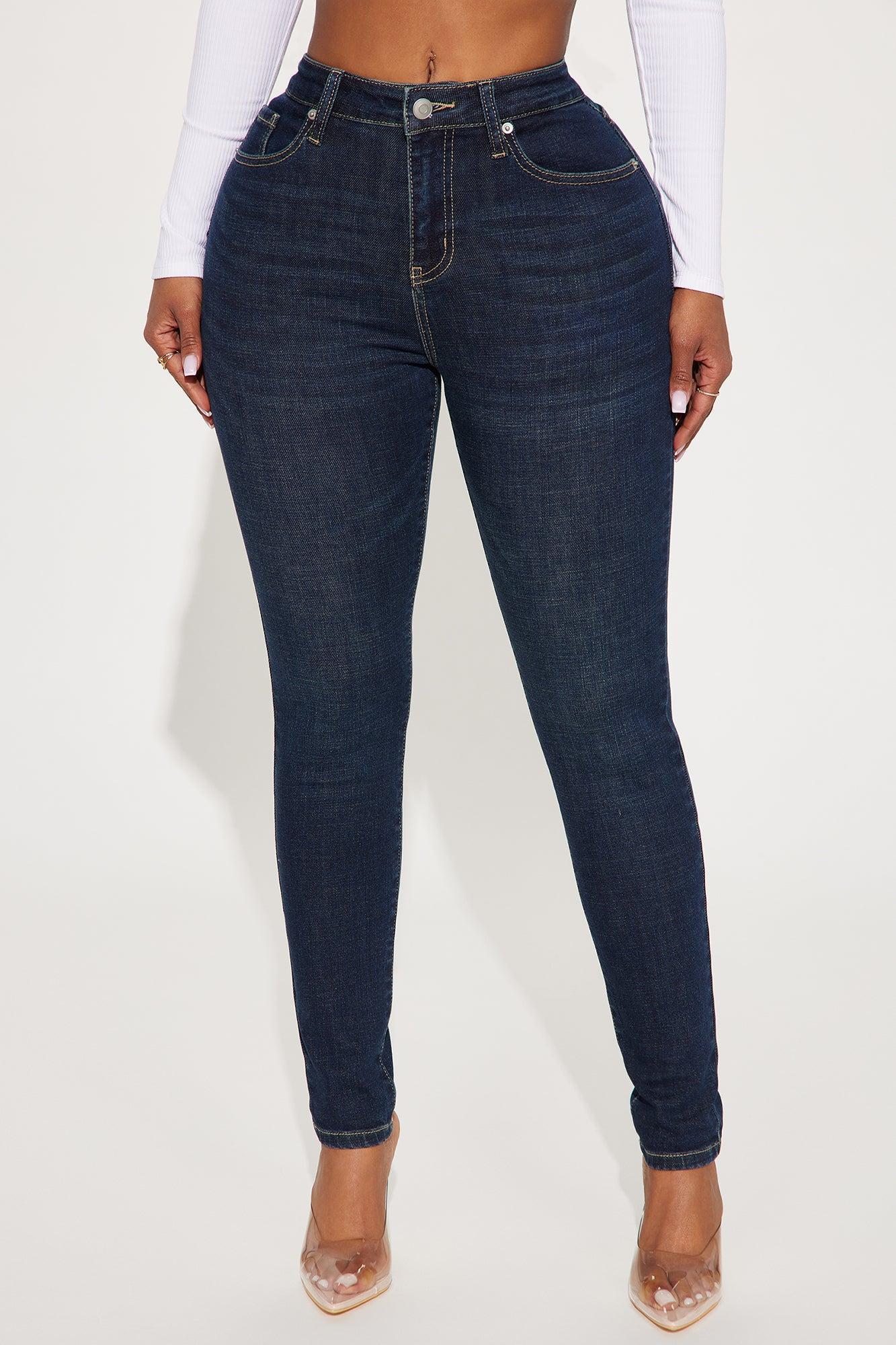 Instant BBL Padded Stretch Sculpting Skinny Jeans - Dark Wash Product Image