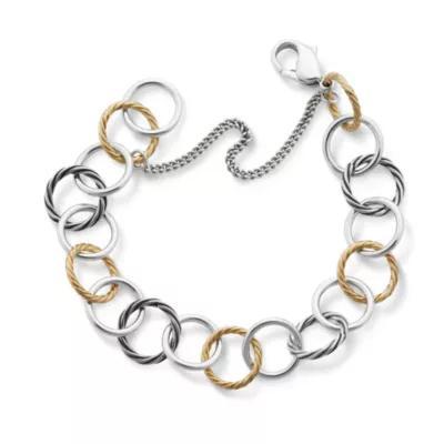 Gold and Silver Loops Charm Bracelet Product Image