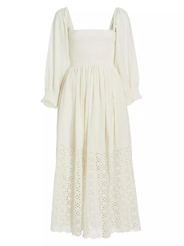 Perfect Storm Eyelet Cotton Maxi Dress Product Image