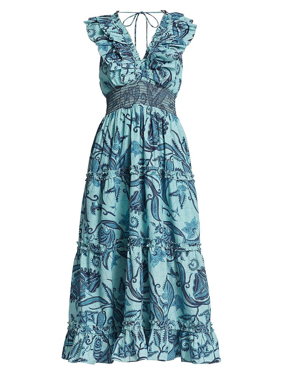 Womens Azalea Paisley Cotton Midi Dress Product Image