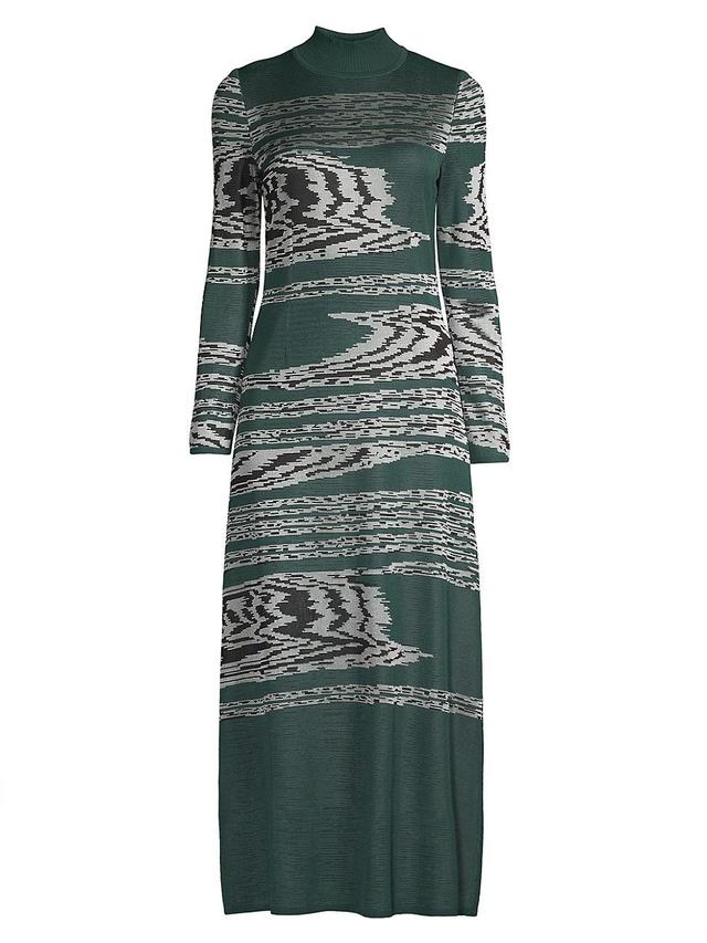 Womens Abstract Jacquard-Knit A-Line Maxi Dress Product Image