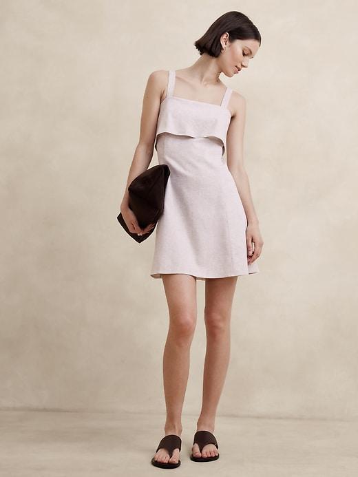 Linen-Blend Mini Dress Product Image