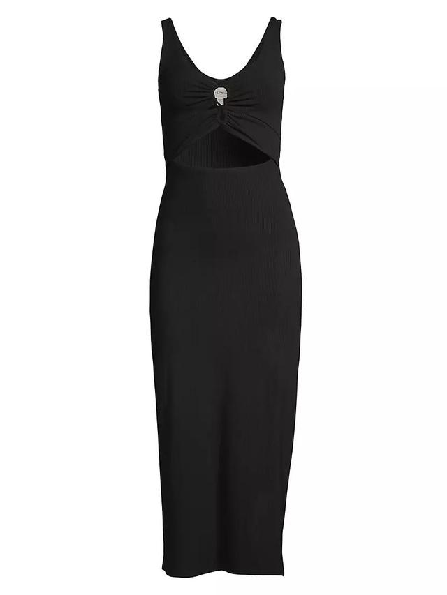 Camille Cut-Out Rib-Knit Midi-Dress Product Image