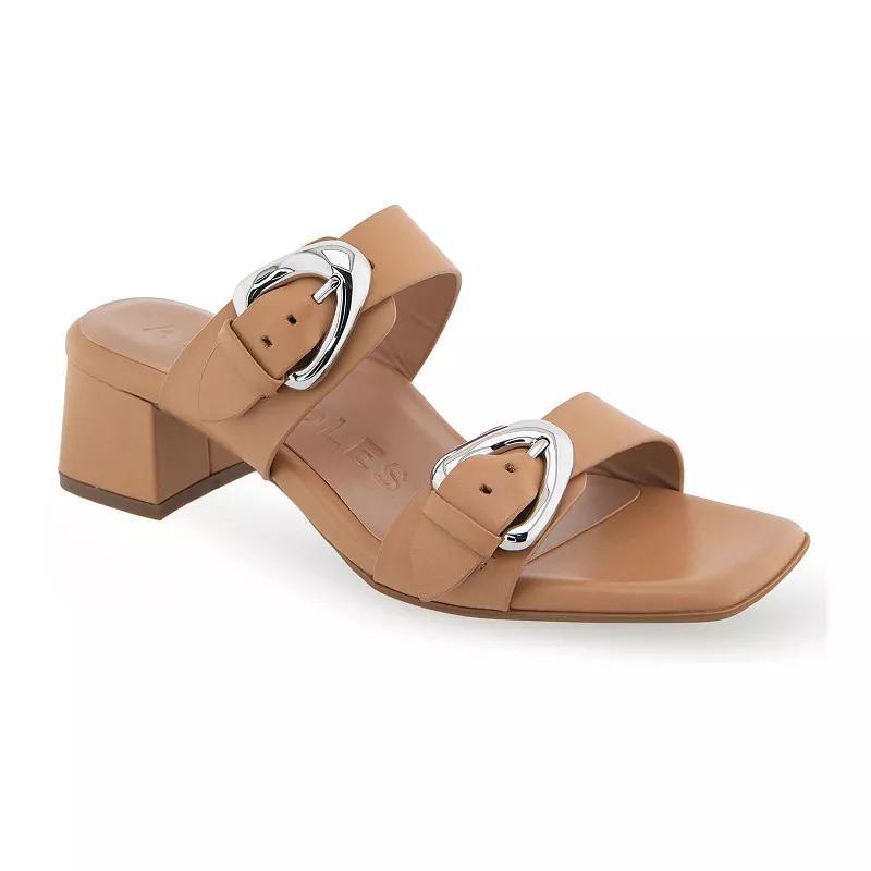 Aerosoles Estella Womens Heeled Leather Slide Sandals Product Image