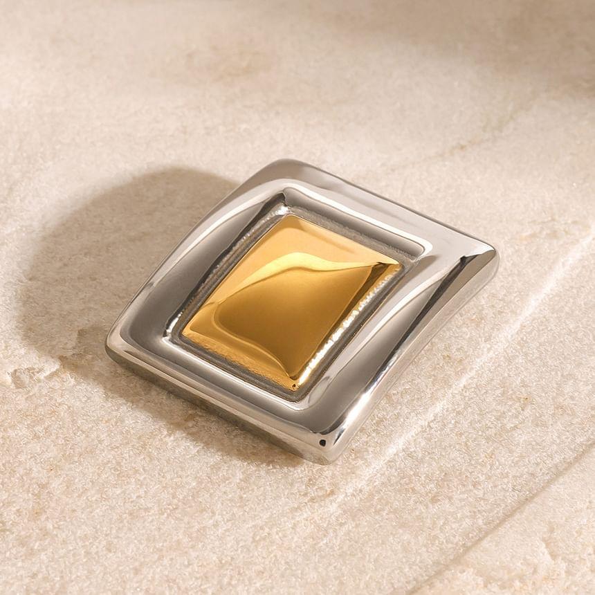 Square Two Tone Brooch Product Image