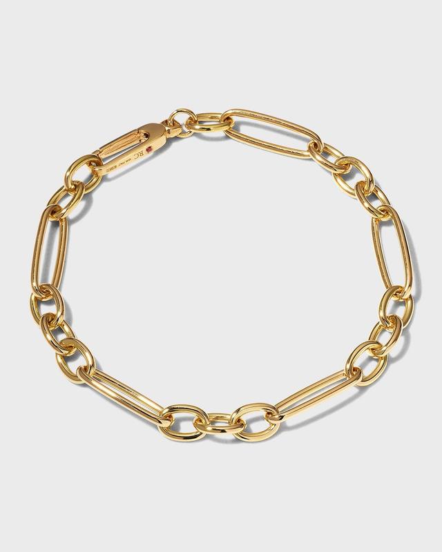 Womens 18K Gold Mixed-Link Bracelet Product Image