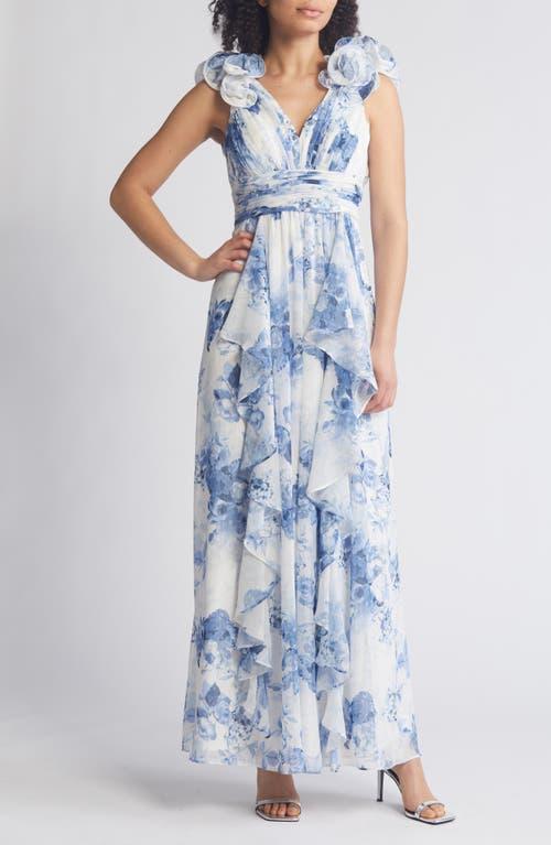 Eliza J Floral Ruffle Strap Gown Product Image