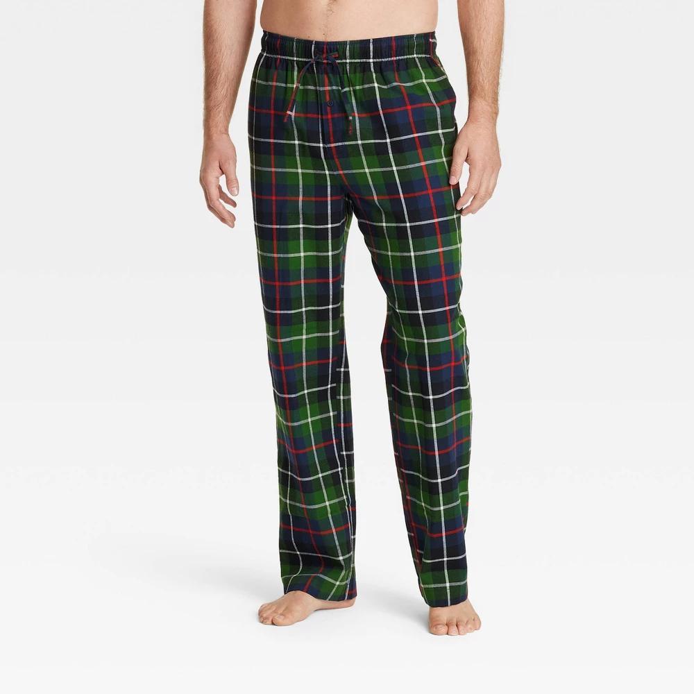 Mens Plaid Flannel Pajama Pants - Goodfellow & Co Green XXL Product Image