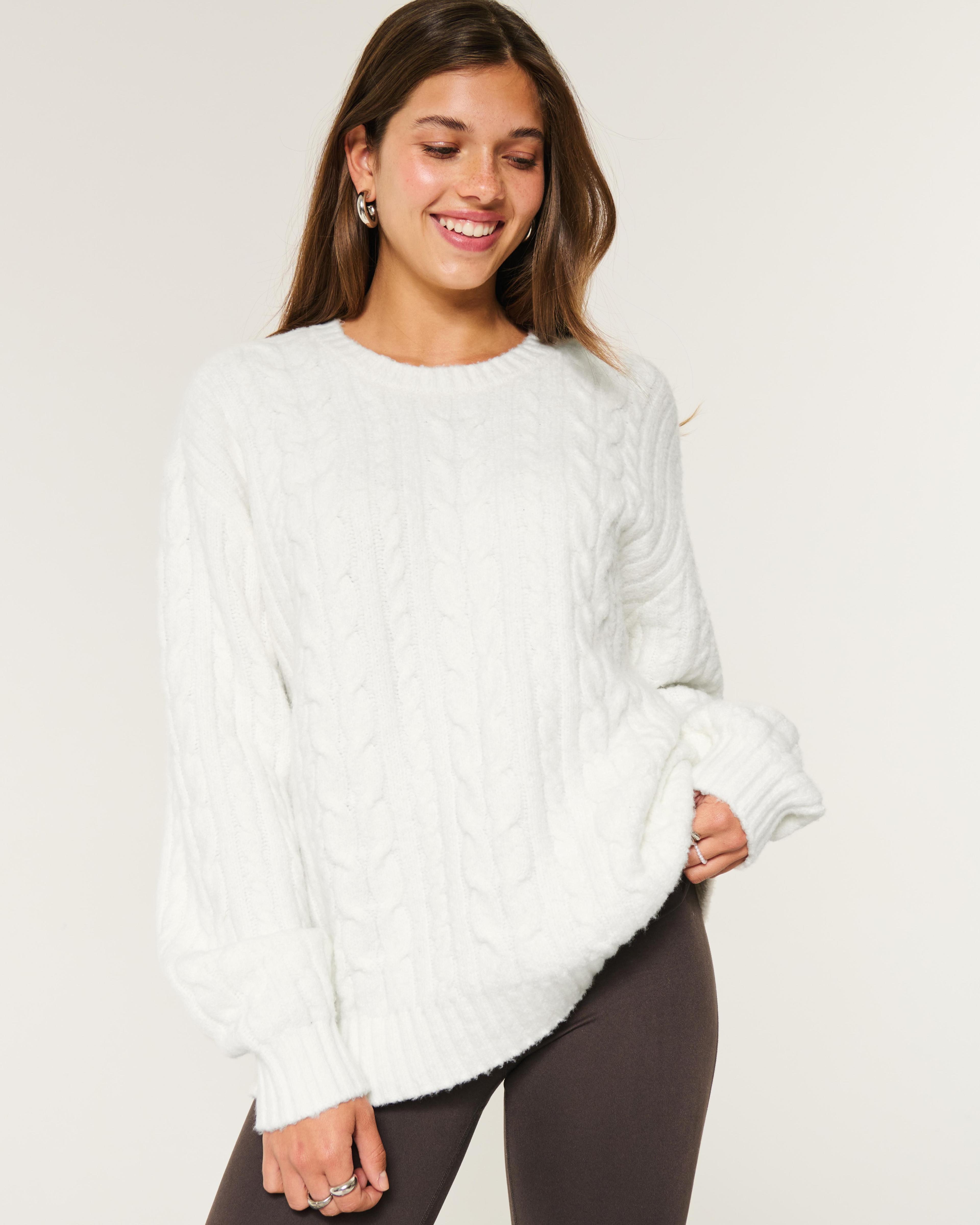 Hollister Comfy Cloud Cable-Knit Crew Sweater Product Image