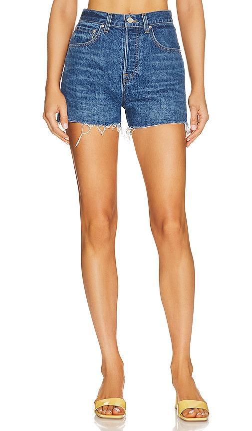 GRLFRND Jules Super High Rise Vintage Short in Blue Product Image