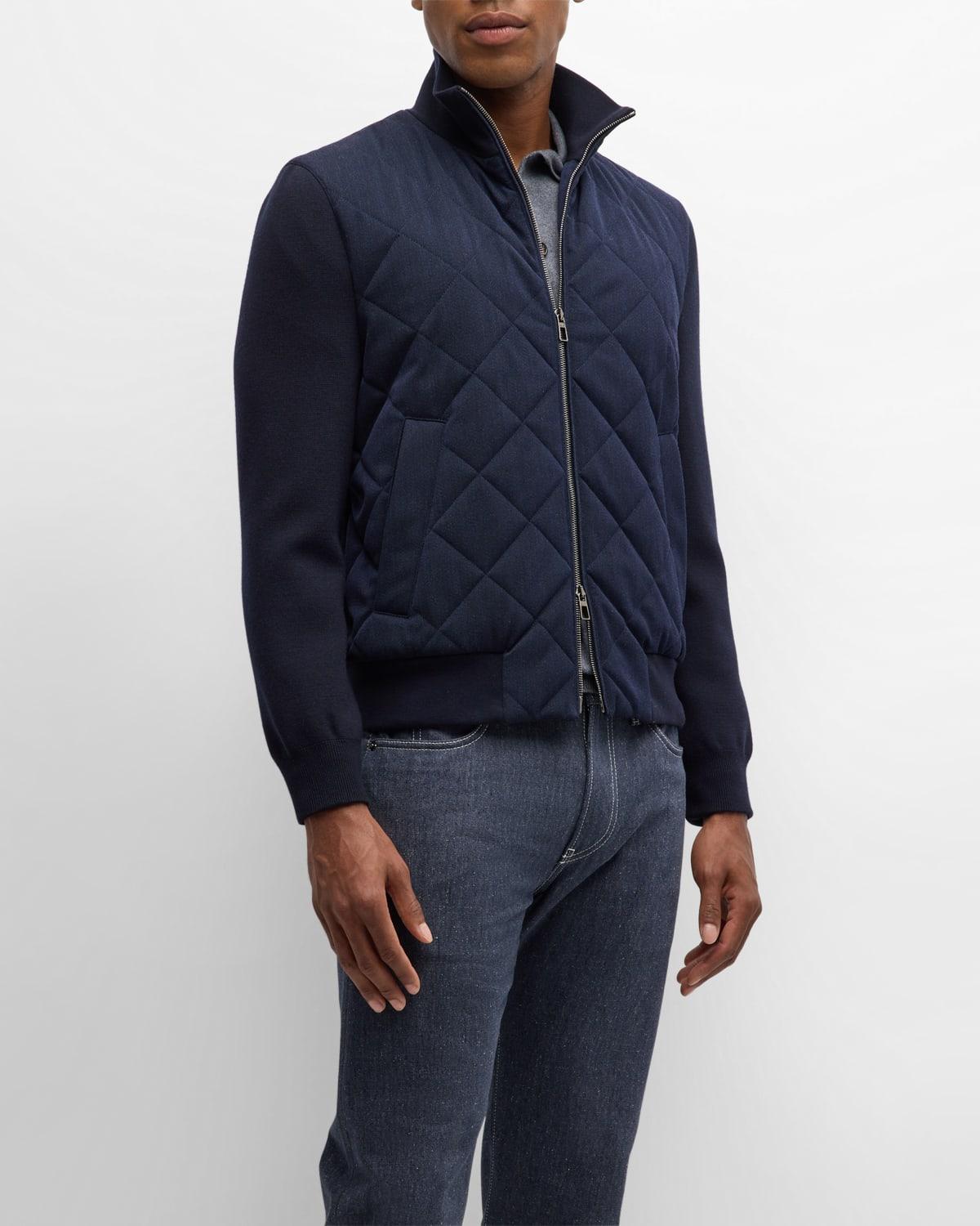 Mens Meleto Quilted Wool Bomber Jacket Product Image