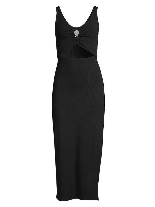 Womens Camille Cut-Out Rib-Knit Midi-Dress Product Image