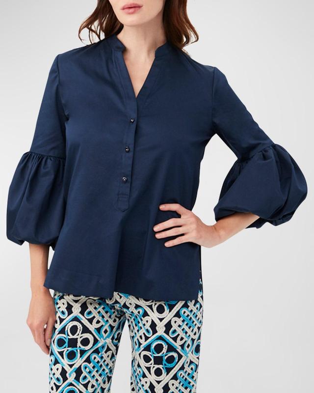 Womens Freshwater Puff-Sleeve Top Product Image