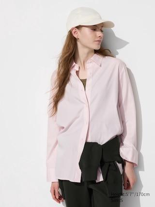 Womens Cotton Shirt Pink Medium UNIQLO US Product Image