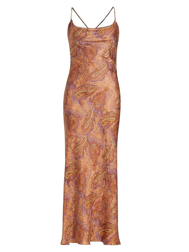 Womens Jana Paisley Silk Slip Dress Product Image