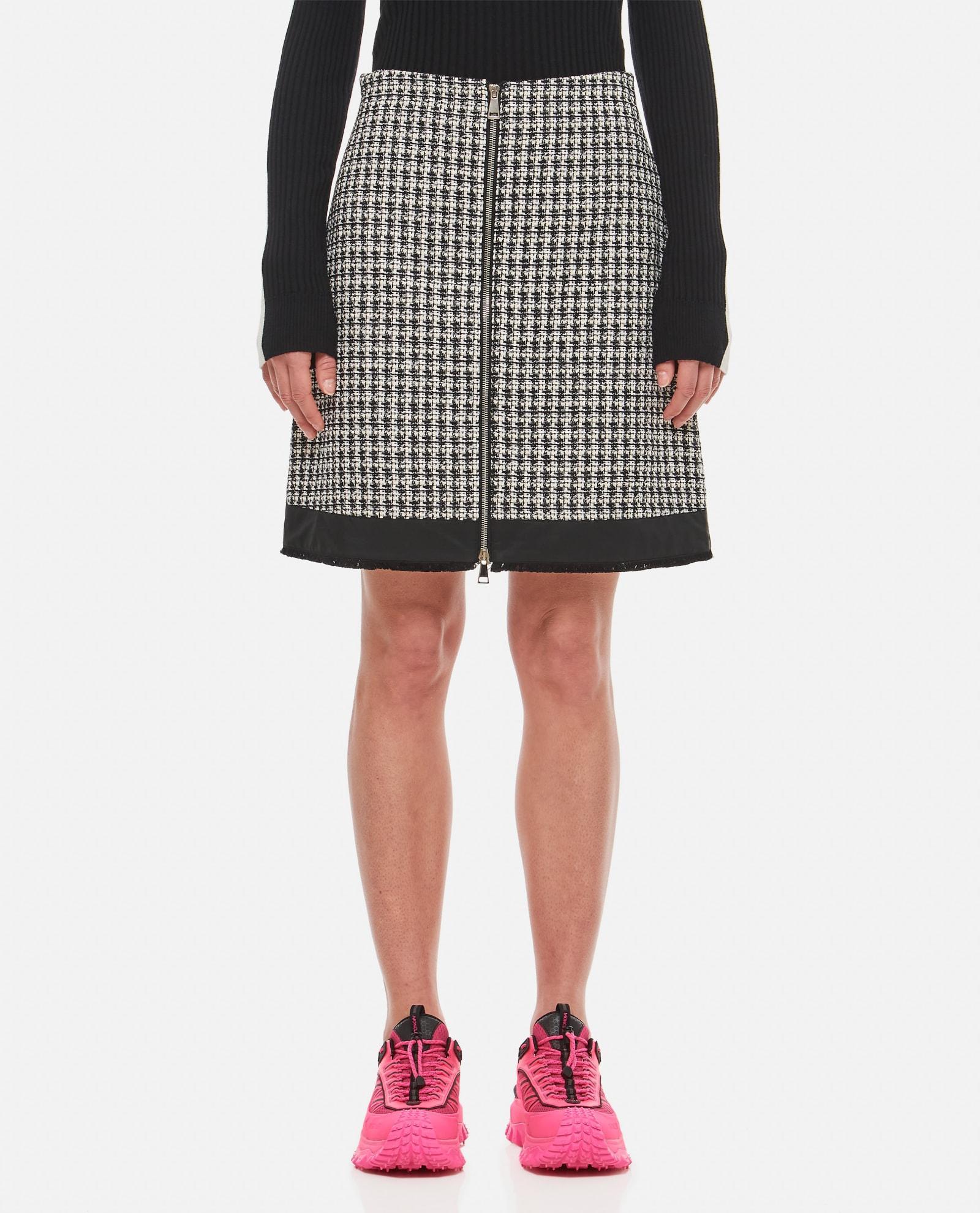 MONCLER Tweed A-line Skirt In Black Product Image