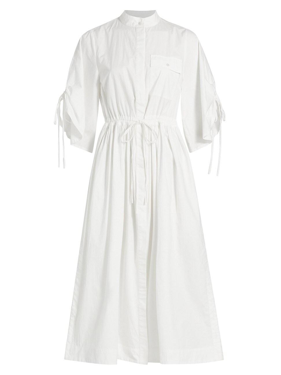 Womens Yana Cotton Poplin Drawstring Midi-Dress Product Image