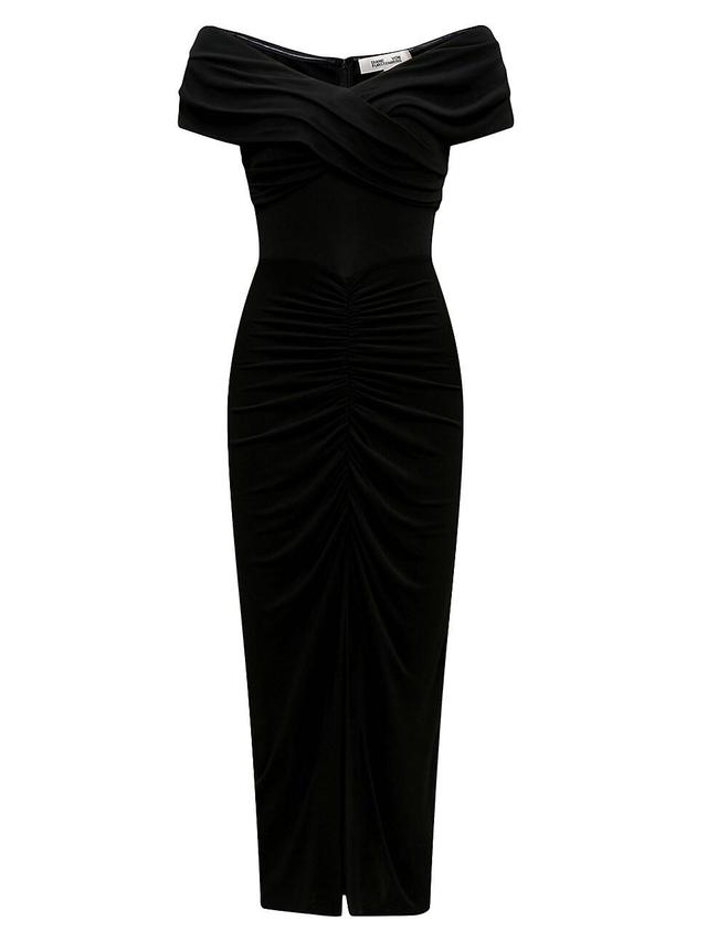 Womens Stephen Ruched Midi-Dress Product Image