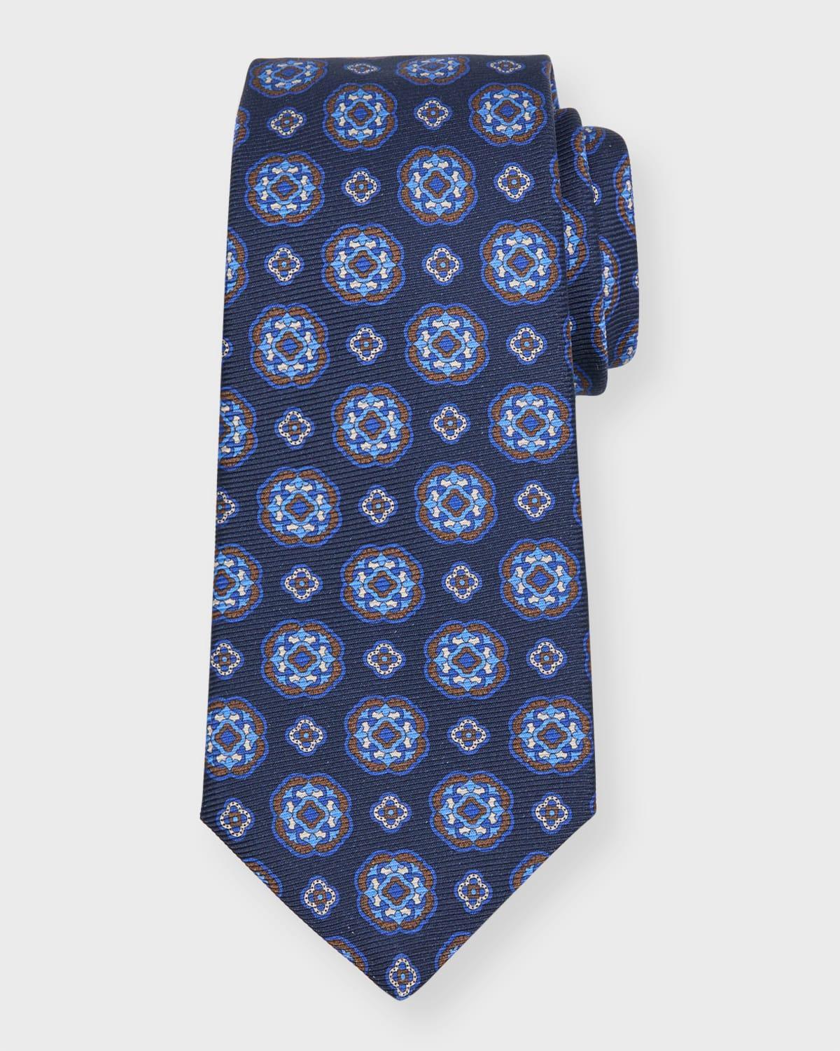 Mens Medallion-Print Silk Tie Product Image