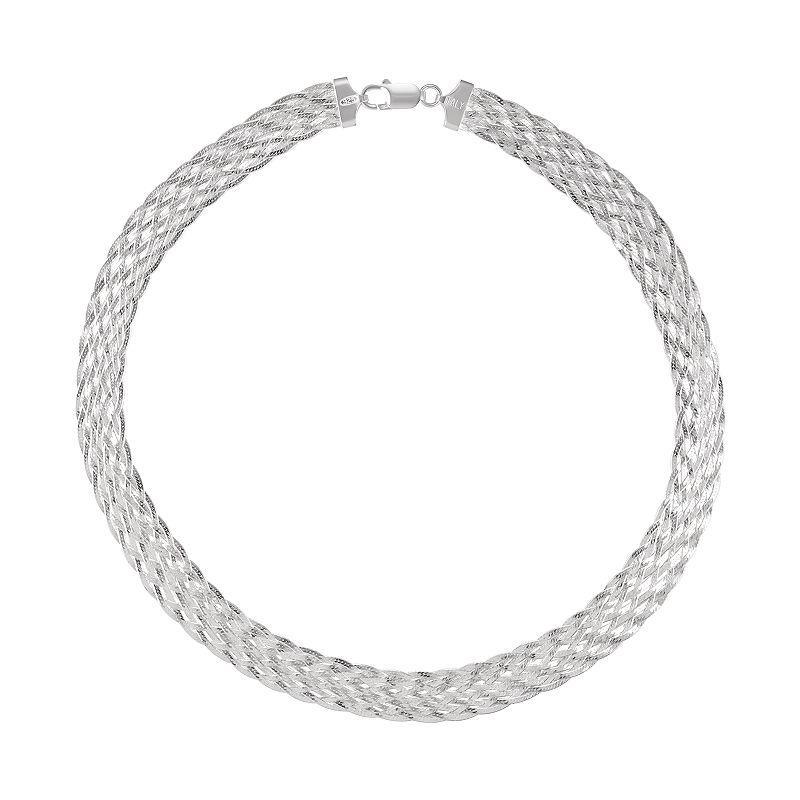 Womens Unbranded 18 Braided Herringbone Necklace, Silvertone Product Image