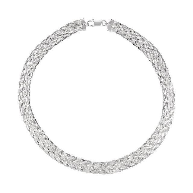 Womens Unbranded 18 Braided Herringbone Necklace, White Product Image