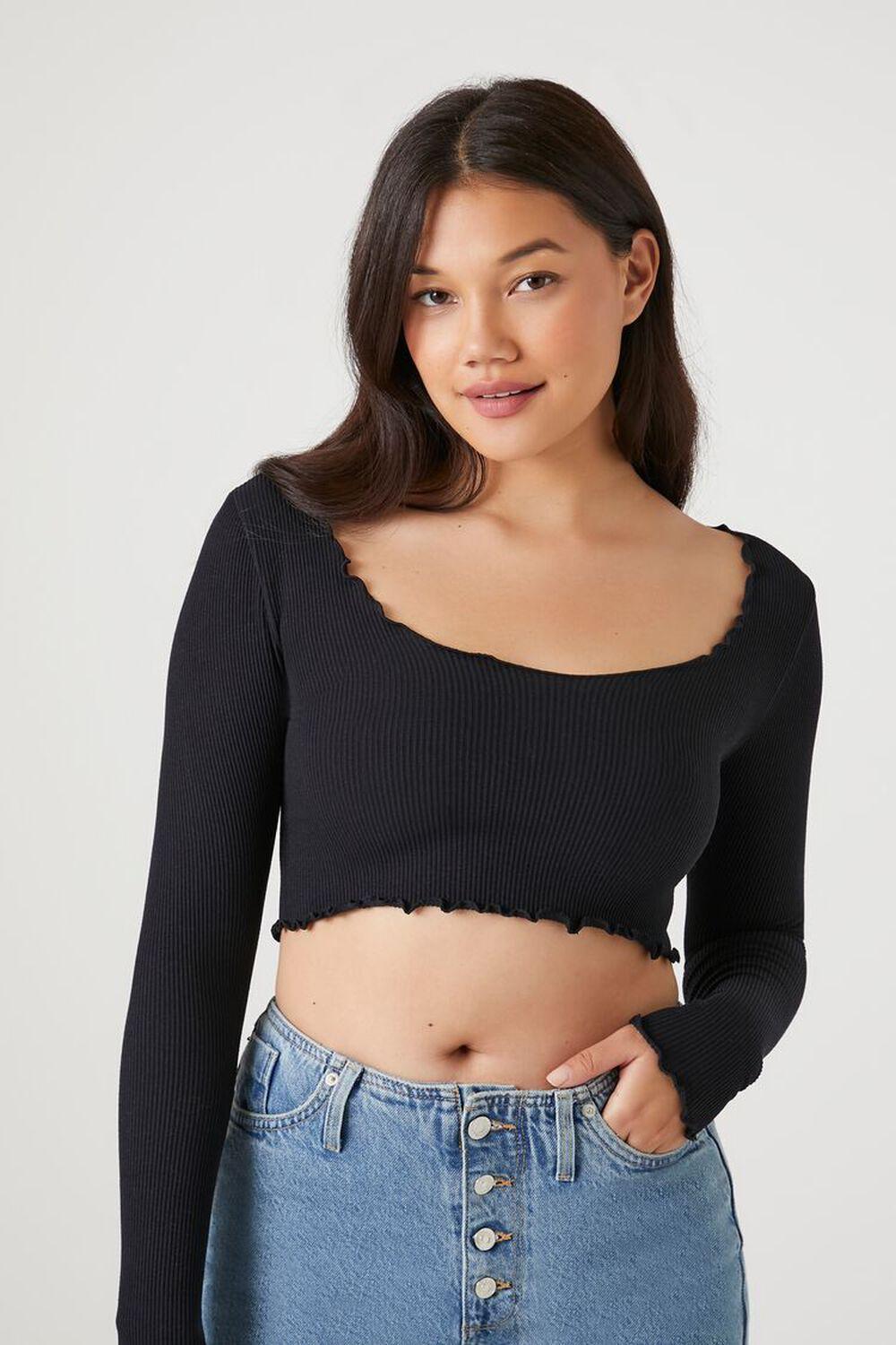 Seamless Lettuce-Edge Crop Top | Forever 21 Product Image