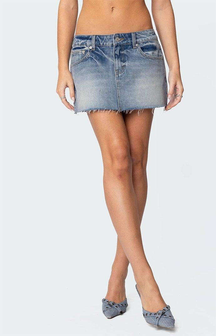 Edikted Womens Brantley Denim Mini Skirt Product Image