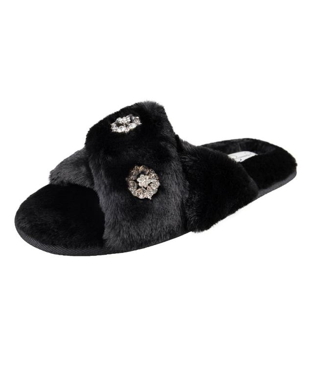 Jessica Simpson Womens Embellished Cross Band Slide Slippers Product Image