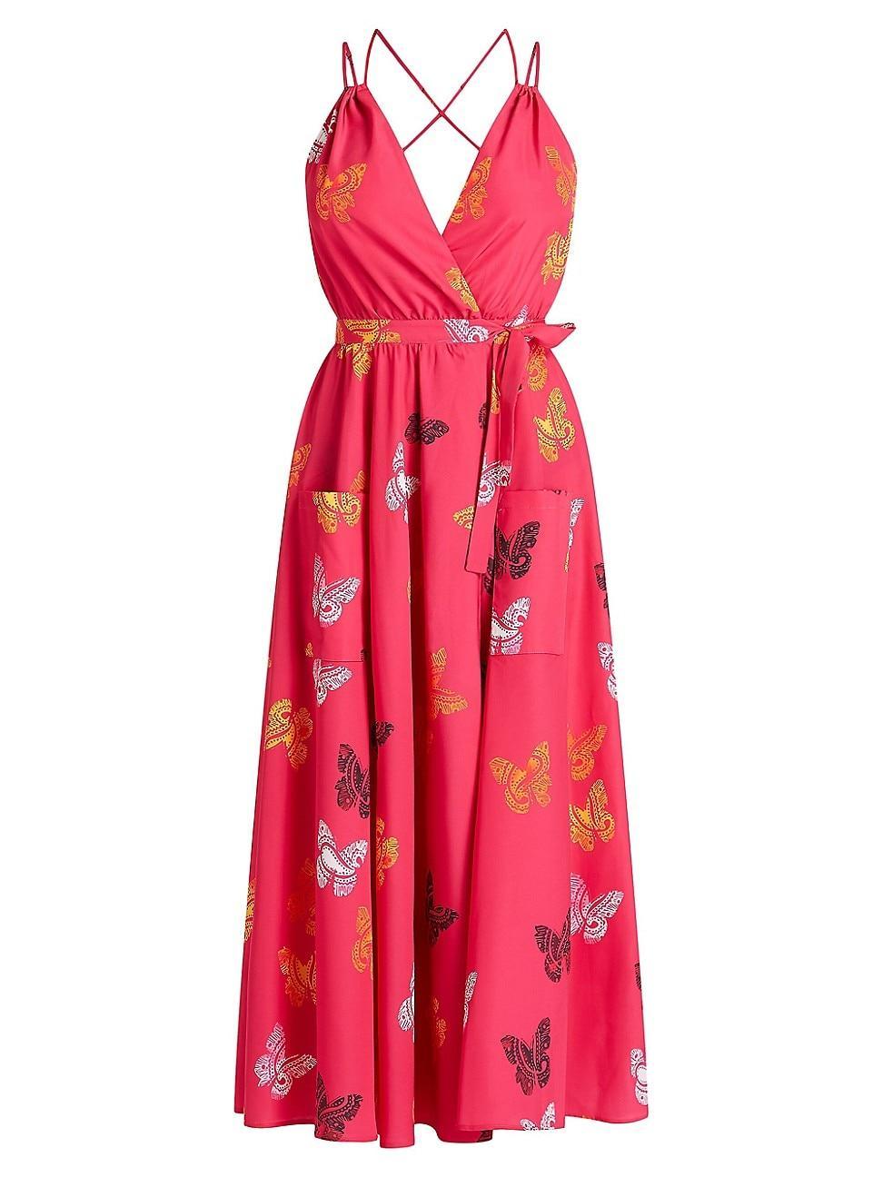 Womens Amelia Paisley Butterfly Surplice Maxi Dress Product Image