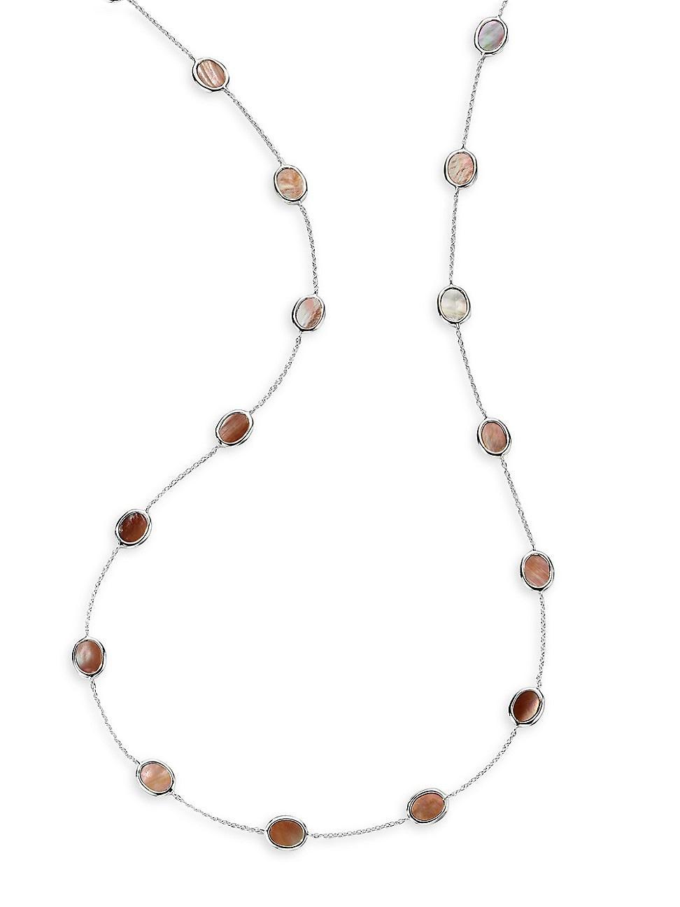 Sterling Silver Polished Rock Candy Long Confetti Necklace Product Image