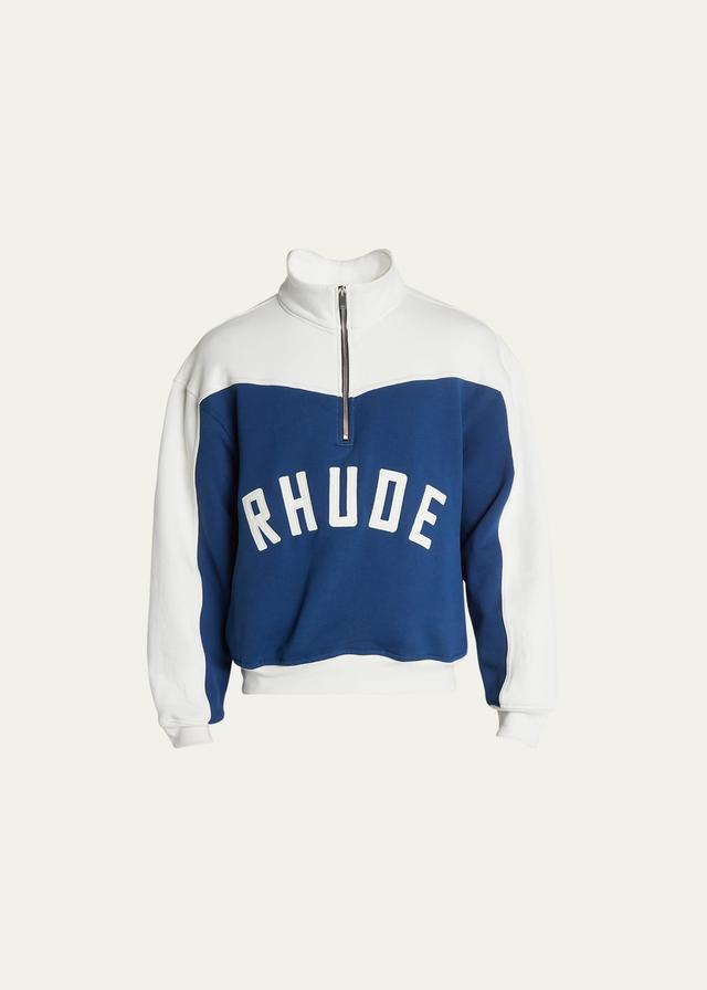 Mens Logo Colorblock Cotton Terry Varsity Sweatshirt Product Image