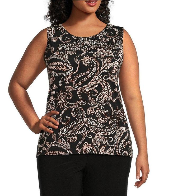 Investments Plus Size Soft Separates Reversible Crew to Scoop Neck Sleeveless Tank Top Product Image