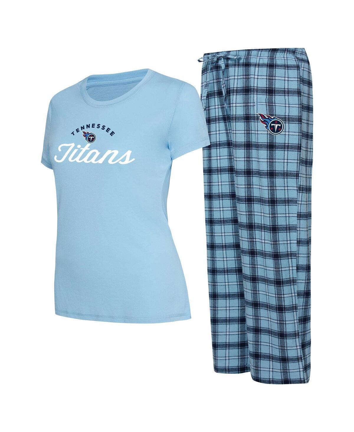 Womens Concepts Sport Blue/Navy Tennessee Titans Arctic T-Shirt & Flannel Pants Sleep Set Product Image