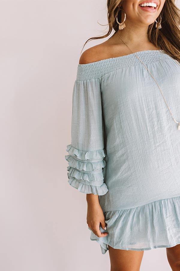 Sweet Sippin' Shift Dress In Light Airy Blue Product Image