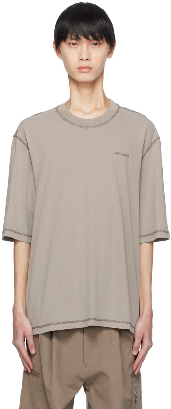 AMI ALEXANDRE MATTIUSSI Fade Out T-shirt In Grey Product Image